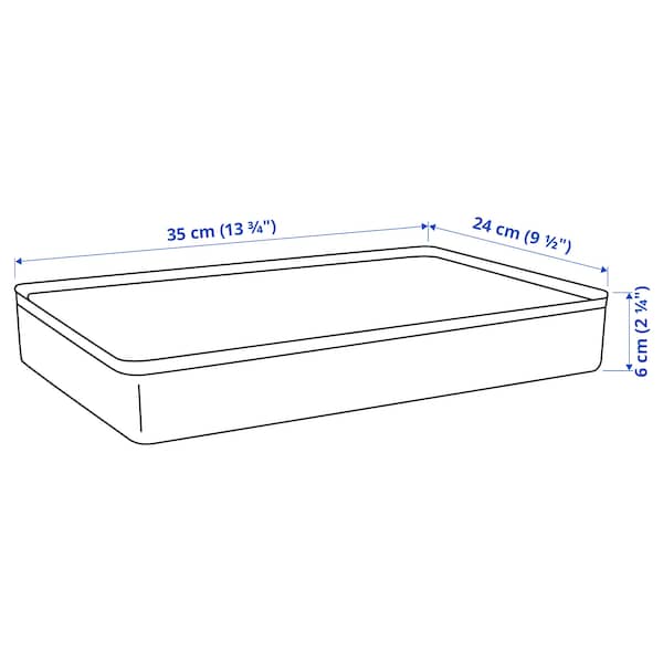 Ikea HARVMATTA - Box with lid, anthracite, 24x35x6 cm