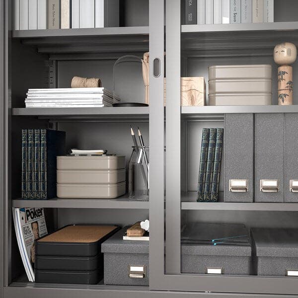 Ikea HARVMATTA - Box with lid, anthracite, 24x35x6 cm