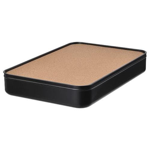 HARVMATTA box with lid, anthracite, 24x35x6 cm
