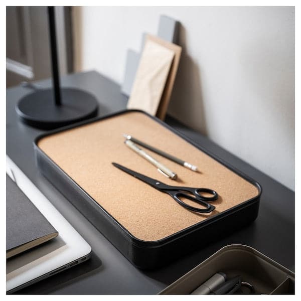 Ikea HARVMATTA - Box with lid, anthracite, 24x35x6 cm