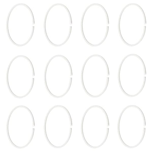 HASSJÖN shower curtain ring, white, 12 pack