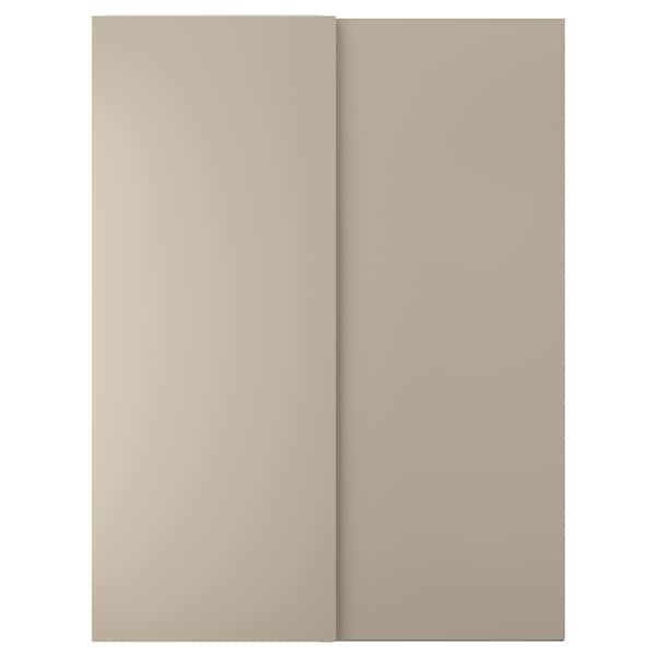 Ikea HASVIK - Pair of sliding doors, grey-beige, 150x201 cm