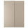 HASVIK pair of sliding doors, grey-beige, 150x201 cm