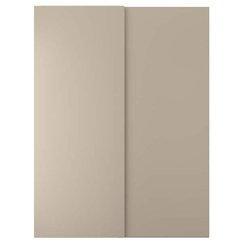 HASVIK - Pair of sliding doors, grey-beige, 150x201 cm