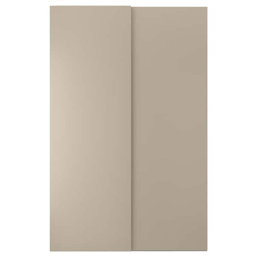 HASVIK - Pair of sliding doors, beige, 150x236 cm