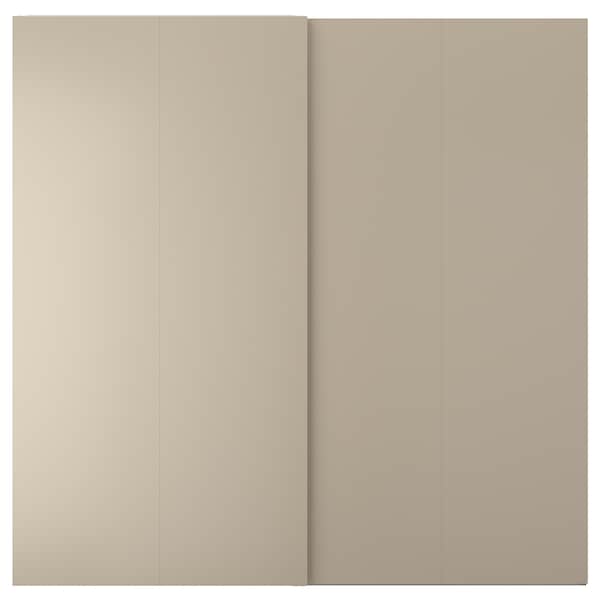 HASVIK - Pair of sliding doors, beige, 200x201 cm - best price from Maltashopper.com 40510962