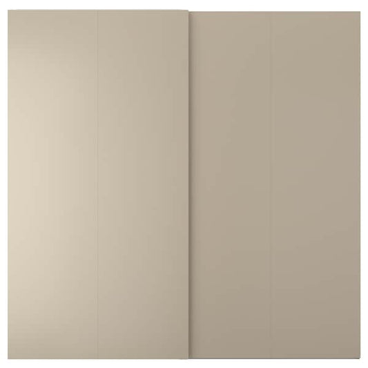 Ikea HASVIK - Pair of sliding doors, grey-beige, 200x201 cm