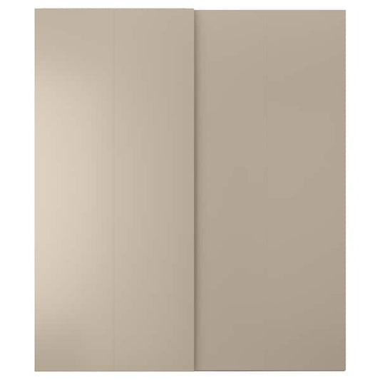 Ikea HASVIK - Pair of sliding doors, grey-beige, 200x236 cm