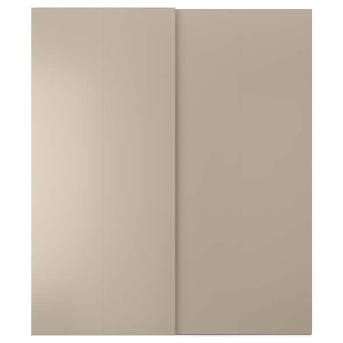 HASVIK - Pair of sliding doors, grey-beige, 200x236 cm
