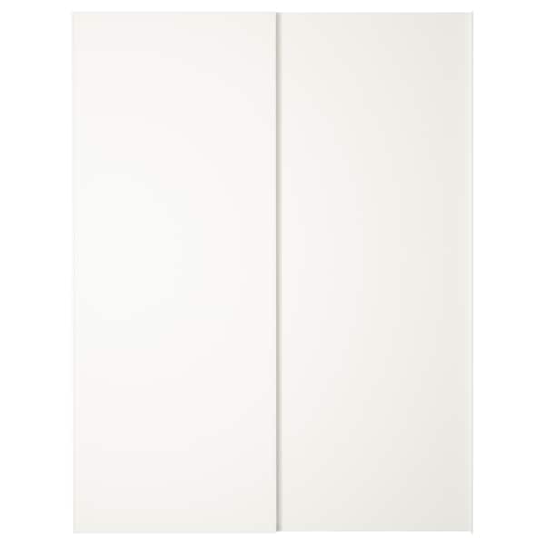 HASVIK - Pair of sliding doors, white, 150x201 cm - best price from Maltashopper.com 10521537