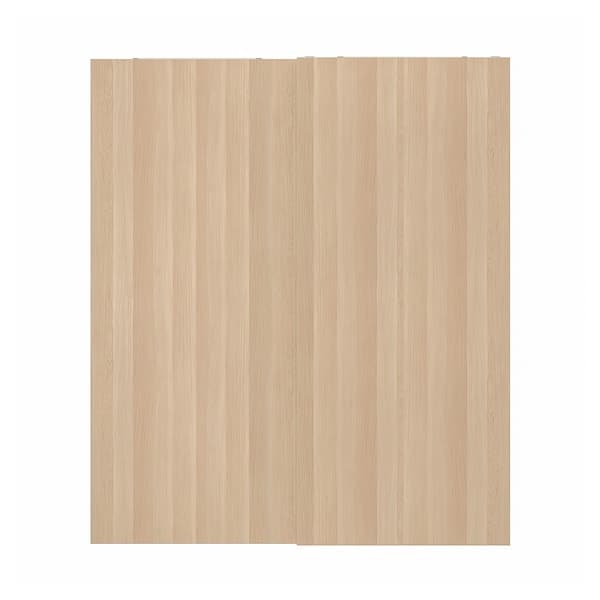HASVIK - Pair of sliding doors, oak effect with white stain, 200x236 cm - best price from Maltashopper.com 20521565