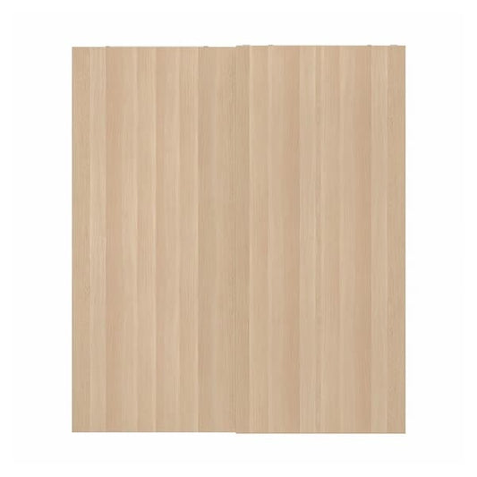 Ikea HASVIK - Pair of sliding doors, white stained oak effect, 200x236 cm