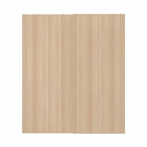 HASVIK - Pair of sliding doors, oak effect with white stain, 200x236 cm
