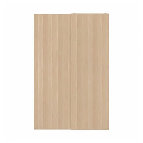 HASVIK - Pair of sliding doors, white stained oak effect, 150x236 cm
