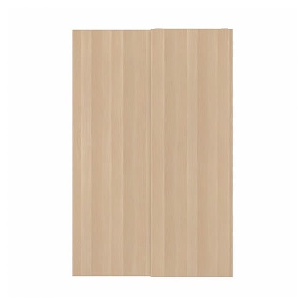 HASVIK - Pair of sliding doors, white stained oak effect, 150x236 cm