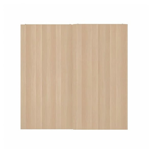 Ikea HASVIK - Pair of sliding doors, white stained oak effect, 200x201 cm