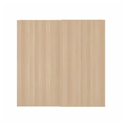HASVIK - Pair of sliding doors, oak effect with white stain, 200x201 cm