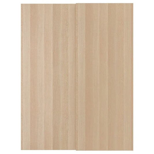 Ikea HASVIK - Pair of sliding doors, white stained oak effect, 150x201 cm