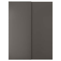 HASVIK - Pair of sliding doors, dark grey, 150x201 cm - best price from Maltashopper.com 90510950