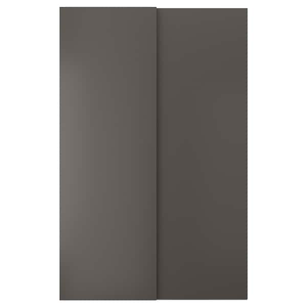 Ikea HASVIK - Pair of sliding doors, dark grey, 150x236 cm
