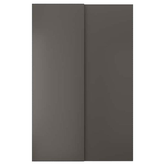 Ikea HASVIK - Pair of sliding doors, dark grey, 150x236 cm