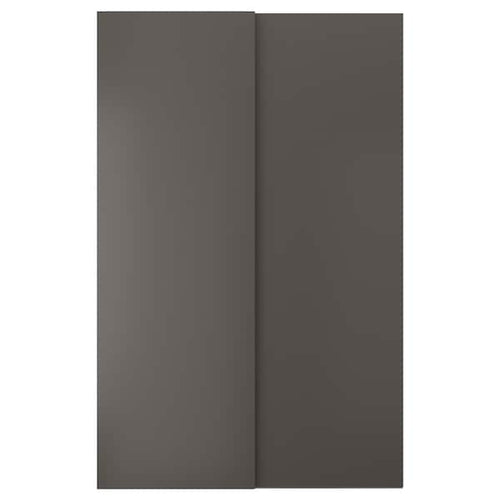 HASVIK - Pair of sliding doors, dark grey, 150x236 cm
