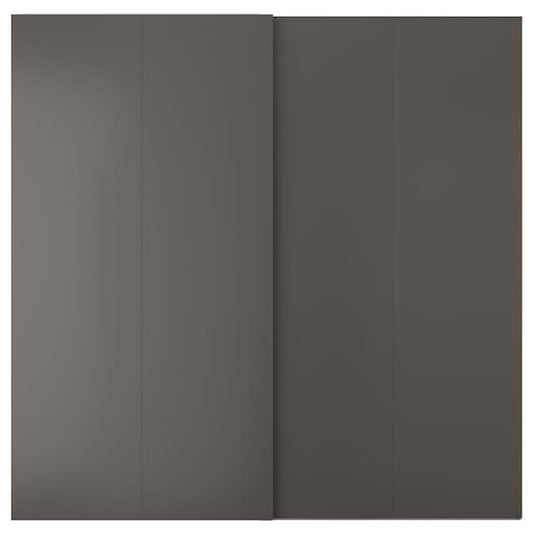 Ikea HASVIK - Pair of sliding doors, dark grey, 200x201 cm