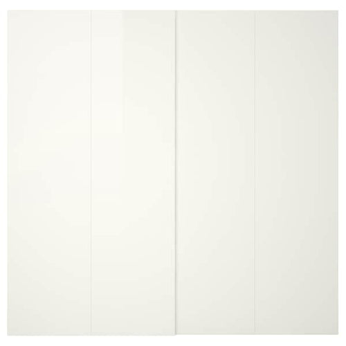 HASVIK - Pair of sliding doors, high-gloss white, 200x236 cm