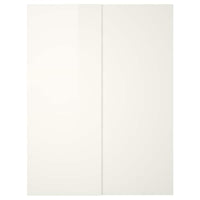 HASVIK - Pair of sliding doors, high-gloss white, 150x236 cm - best price from Maltashopper.com 00521552