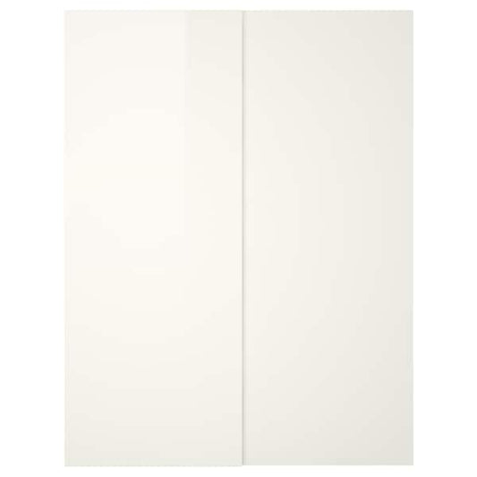 Ikea HASVIK - Pair of sliding doors, high-gloss white, 150x236 cm