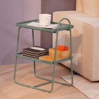 HATTÅSEN - Bedside table/shelf unit, grey-green - best price from Maltashopper.com 00569233