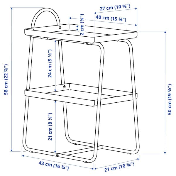 HATTÅSEN - Bedside table/shelf, black , - Premium  from Ikea - Just €32.99! Shop now at Maltashopper.com