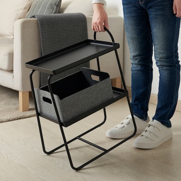 Ikea HATTÅSEN - Bedside table/shelf, black ,