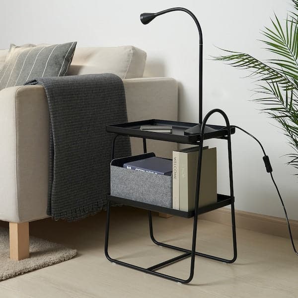Ikea HATTÅSEN - Bedside table/shelf, black ,