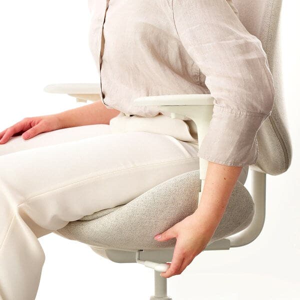 Ikea HATTEFJÄLL - Office chair with armrests, Gunnared beige/white ,