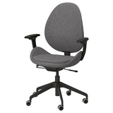 HATTEFJÄLL office chair with armrests, Gunnared dark grey/black, 68 cm