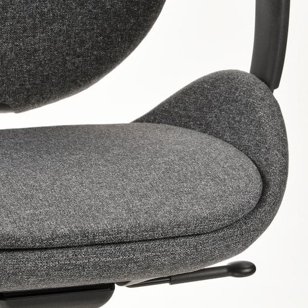HATTEFJÄLL - Office chair with armrests, Gunnared dark grey/black , - best price from Maltashopper.com 30538971