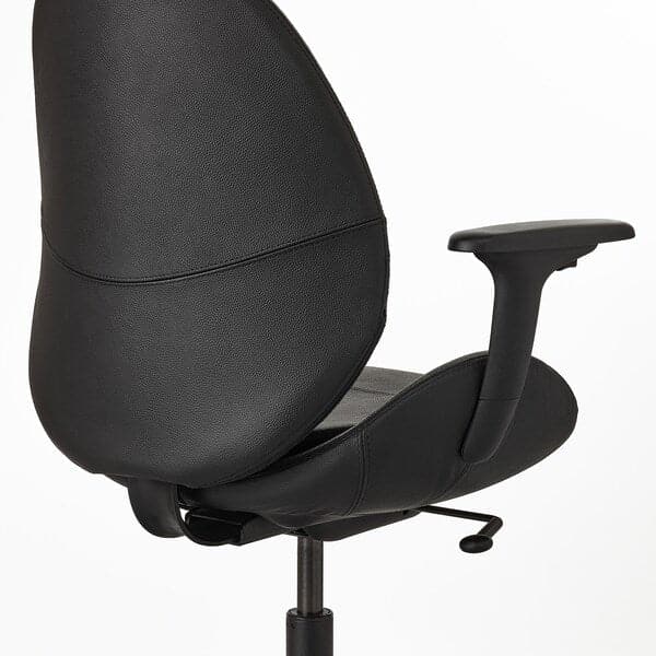 Ikea HATTEFJÄLL - Office chair with armrests, Smidig black/black ,