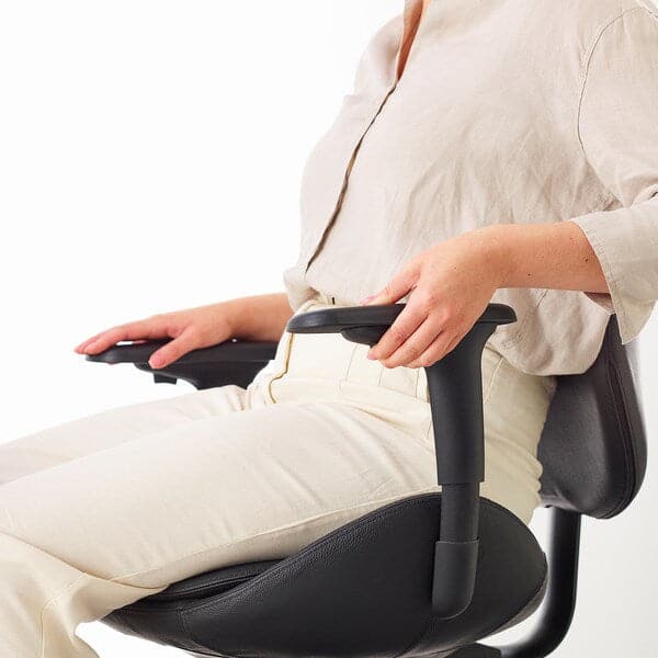 Ikea HATTEFJÄLL - Office chair with armrests, Smidig black/black ,