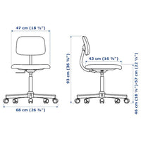 HAUGA/BLECKBERGET Desk/storage element - and swivel chair white/beige , - best price from Maltashopper.com 69436472
