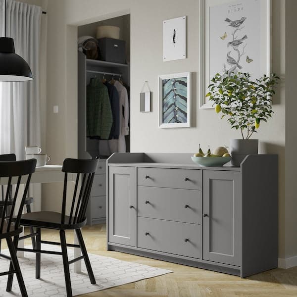 Ikea HAUGA - Sideboard, grey, 140x84 cm