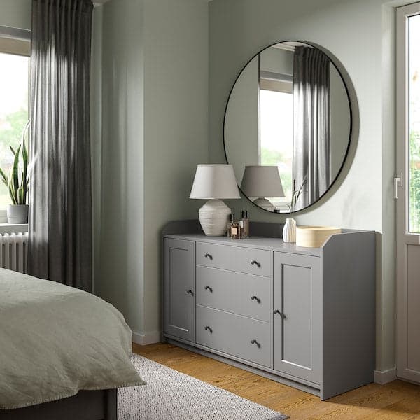 HAUGA - Sideboard, grey, 140x84 cm - best price from Maltashopper.com 30456908