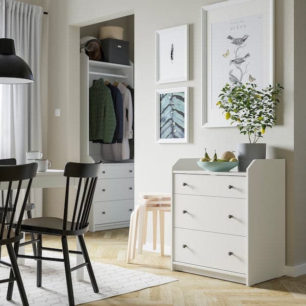 Ikea HAUGA - Chest of 3 drawers, white, 70x84 cm