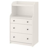 HAUGA - Chest of 3 drawers with shelf, white, 70x116 cm - best price from Maltashopper.com 50402641