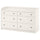 HAUGA - Chest of 6 drawers, white, 138x84 cm
