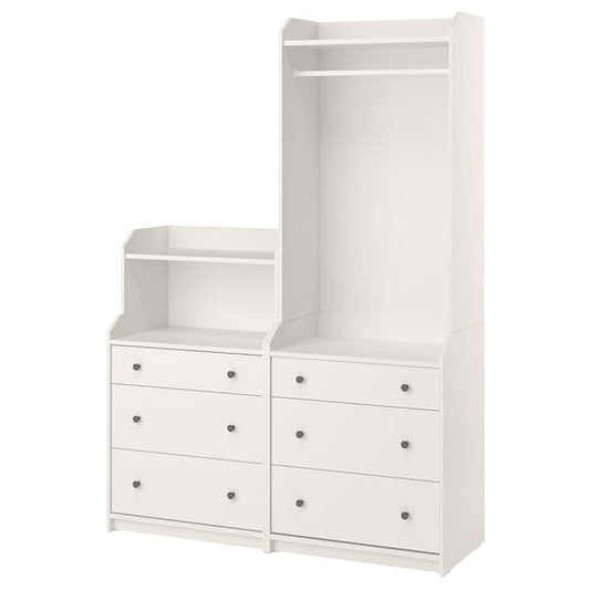 HAUGA - Storage combination, white, 140x199 cm - best price from Maltashopper.com 99388144