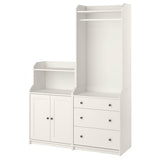 HAUGA storage combination, white, 139x46x199 cm