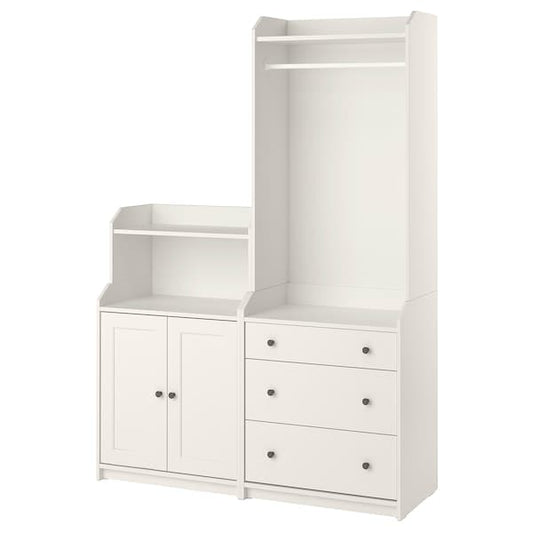 Ikea HAUGA - Storage combination, white, 139x46x199 cm