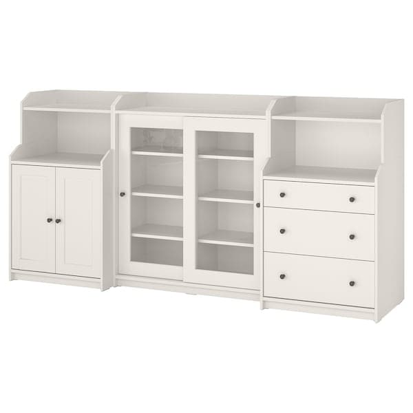 HAUGA - Storage combination, white, 244x46x116 cm