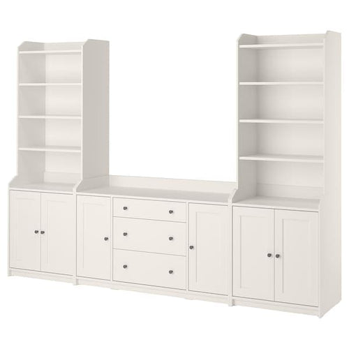 HAUGA - Storage combination, white, 279x46x199 cm